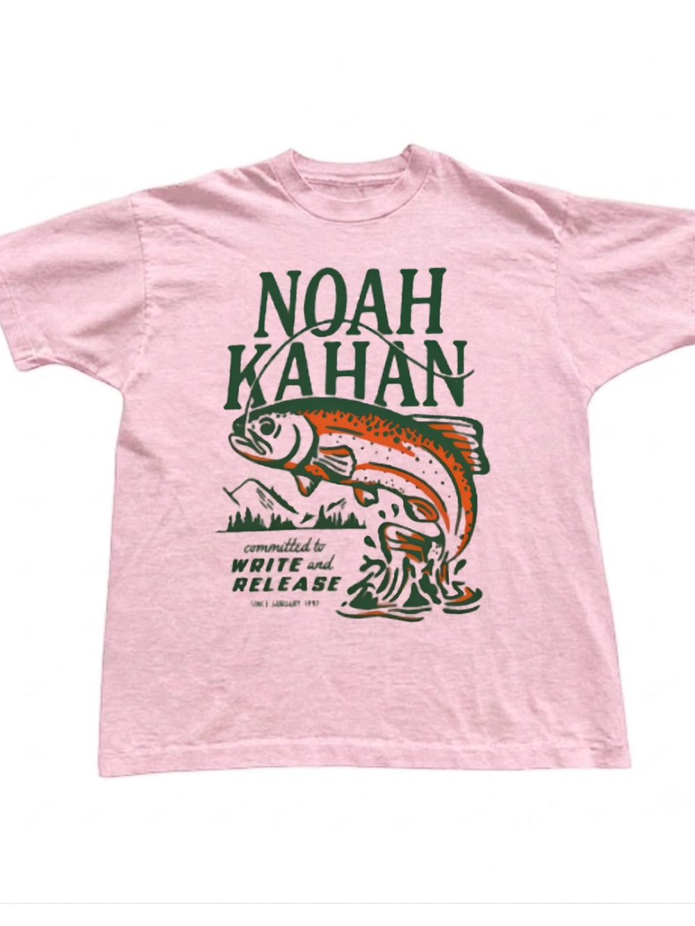 Gildan Pink Trout Graphic T-Shirt - Fishing Design